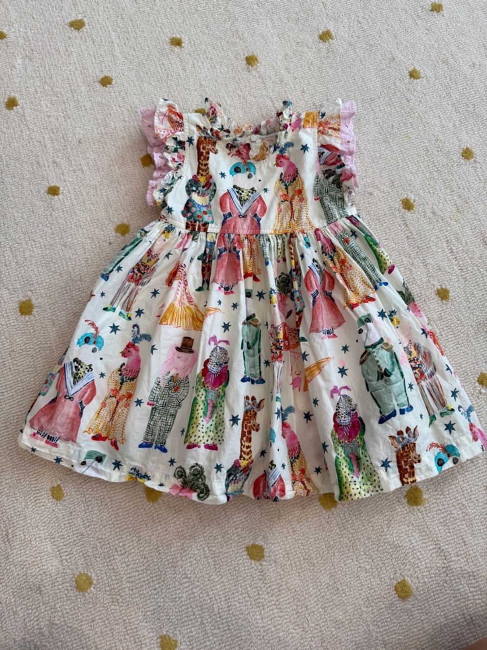 Pink Chicken Whimsical Animal Print Dress